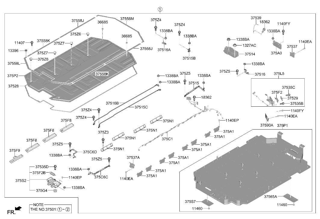 Hyundai 37501-KL150 Battery System Assembly 37501-KL150 Hyundai Battery System Assembly