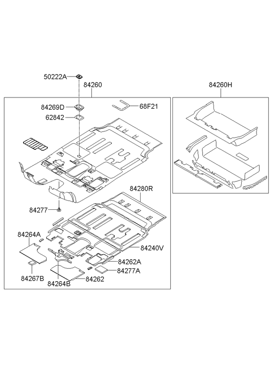 Hyundai 84276-4D100-CS Pad Assembly-Isolation Center Floor,Front 84276-4D100-CS Hyundai Pad Assembly-Isolation Center Floor,Front