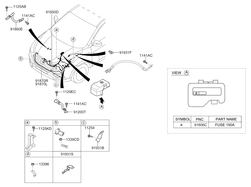 Hyundai 91870-2S110 Wiring Harness-Fem,RH 91870-2S110 Hyundai Wiring Harness-Fem,RH