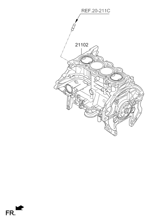 Hyundai 2D442-2EU00 Engine Assembly Short 2D442-2EU00 Hyundai Engine Assembly Short
