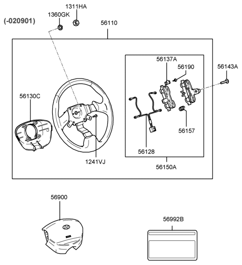 56143-25500 Hyundai Bolt-Module Mounting