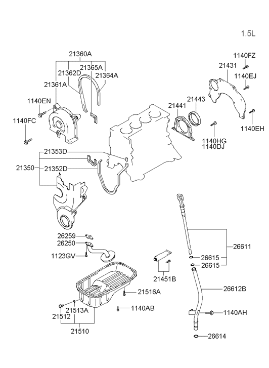 Hyundai 21352-22000 Gasket-Timing Belt C 21352-22000 Hyundai Gasket-Timing Belt C