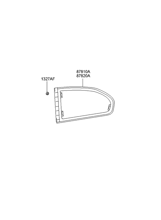 Hyundai 87810-25111 Quarter Glass & Moulding Assembly 87810-25111 Hyundai Quarter Glass & Moulding Assembly