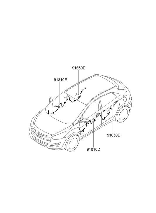 Hyundai 91603-A5311 Wiring Assembly Front Door (Driver) 91603-A5311 Hyundai Wiring Assembly Front Door (Driver)