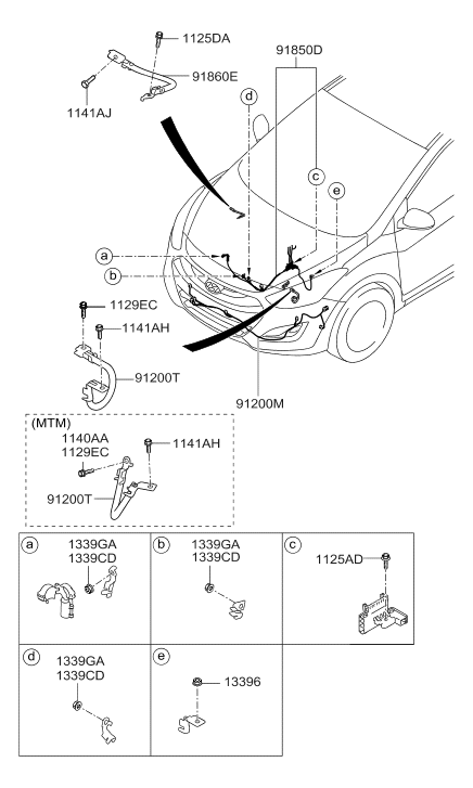 Hyundai 91865-A5020 Transmission Ground Wiring Assembly 91865-A5020 Hyundai Transmission Ground Wiring Assembly