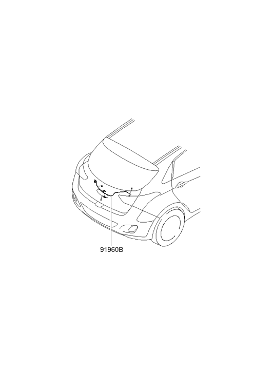 91680-A5012 Hyundai Tail Gate Wiring Assembly