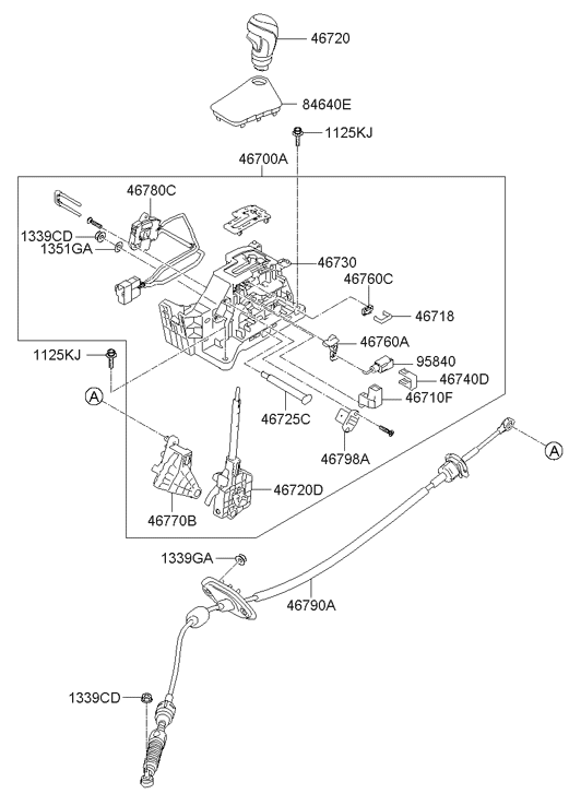 46780-A5100 Hyundai Switch Housing Assembly