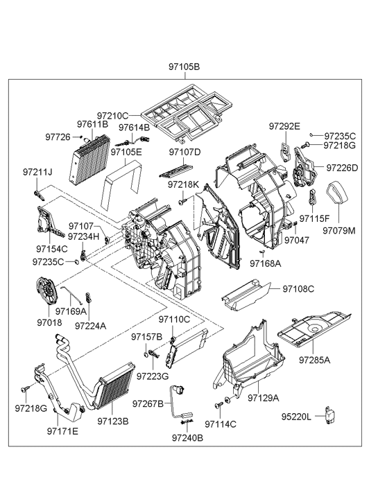97100-3K100 Hyundai Heater & Evaporator Assembly  