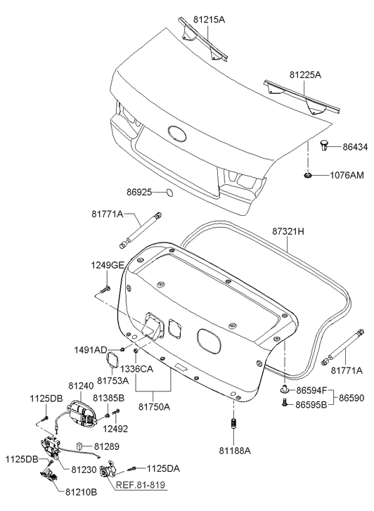 81753-3K000 Hyundai Cover-TAILGATE Trim Panel BLANKING