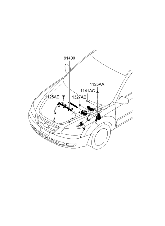 91400-3K092 Hyundai Wiring Assembly-Engine Control Module