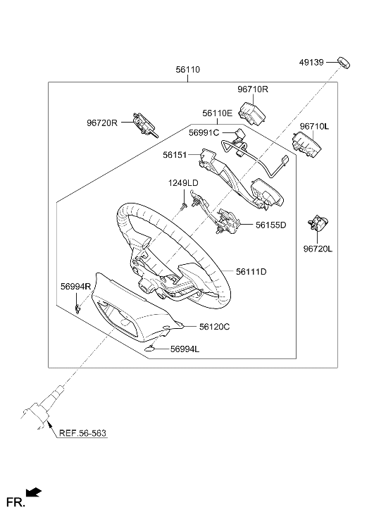 Hyundai 56151-1R000-RDR Cover Assembly-Upper 56151-1R000-RDR Hyundai Cover Assembly-Upper