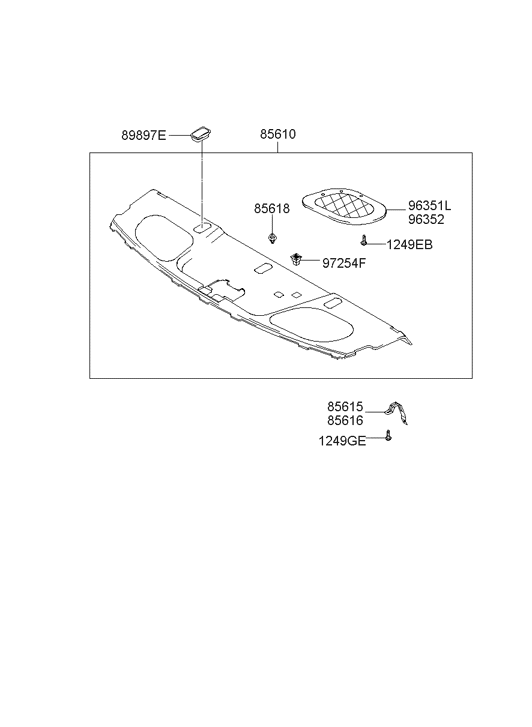 89897-2D000-LT Hyundai Bezel-Child Anchor Side