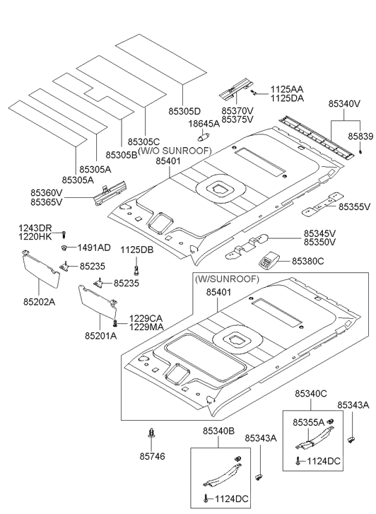 Hyundai 85365-26500 Bracket-Front Anti Head Impact,RH 85365-26500 Hyundai Bracket-Front Anti Head Impact,RH