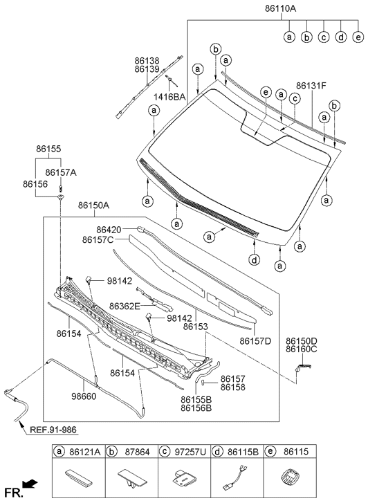 86156-3N000 Hyundai Pad-Cowl Top Cover Side