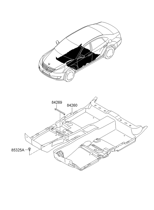 Hyundai 84260-3N070-RY Carpet Assembly Floor 84260-3N070-RY Hyundai Carpet Assembly Floor