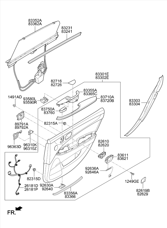 83724-3N000-TU Hyundai Door Grip Handle Cap Right Hand