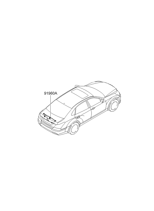 Hyundai 91673-3N070 Trunk Lid Wiring Assembly 91673-3N070 Hyundai Trunk Lid Wiring Assembly