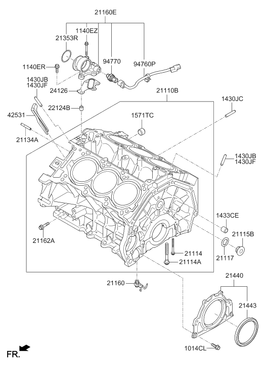 Hyundai 350G3-3LA0B Cylinder Block Sub Assembly 350G3-3LA0B Hyundai Cylinder Block Sub Assembly