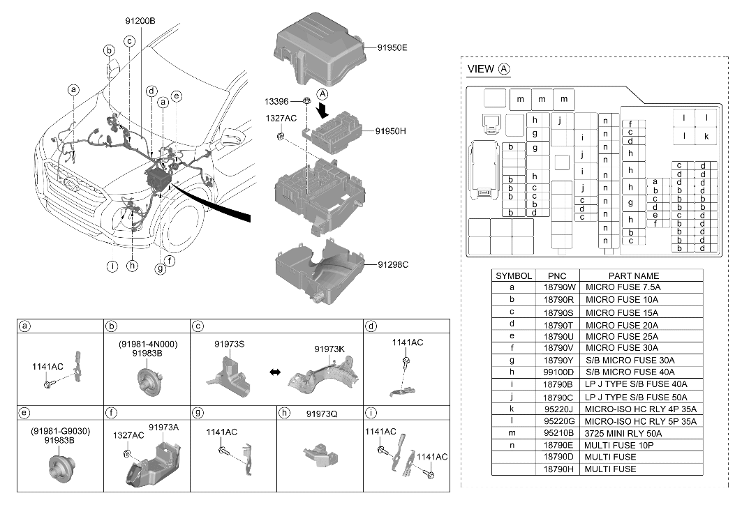 91220-S8780 Hyundai Wiring Assembly Front