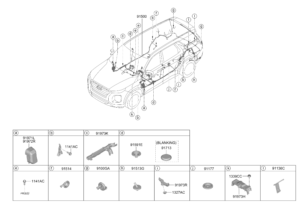 91541-S8131 Hyundai Wiring Assembly Floor
