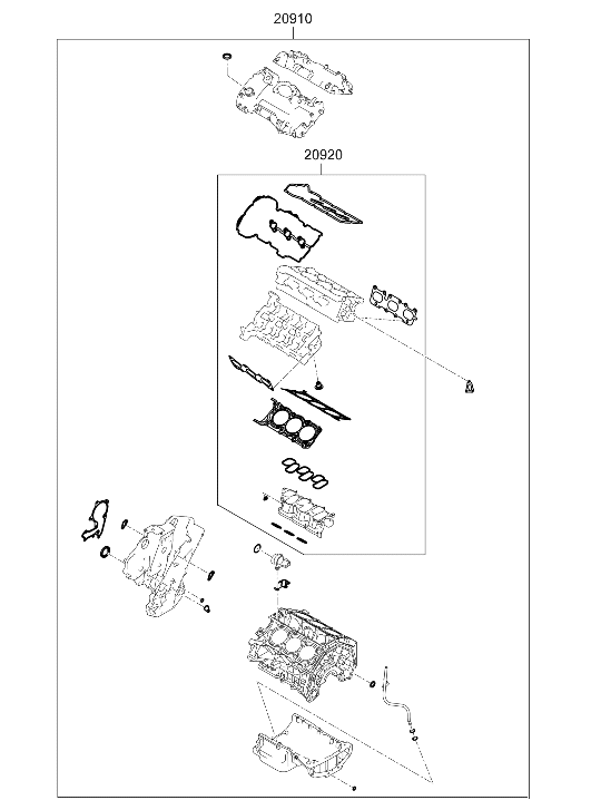 20910-3LA08 Hyundai Engine Overhaul Gasket Kit