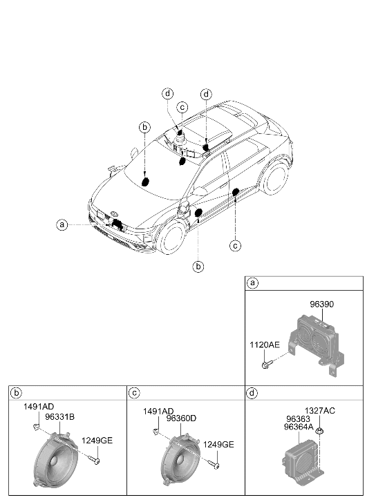 96363-LI000 Hyundai SPEAKER ASSY-ROOF,LH