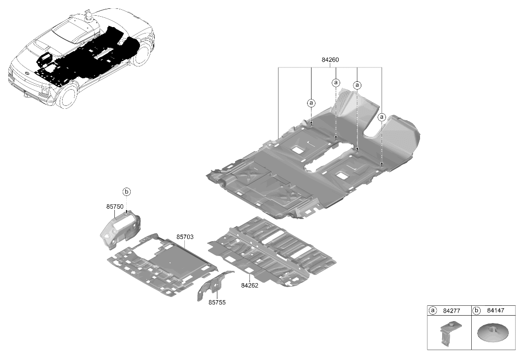 84260-LI000-YGN Hyundai Floor Carpet Assembly