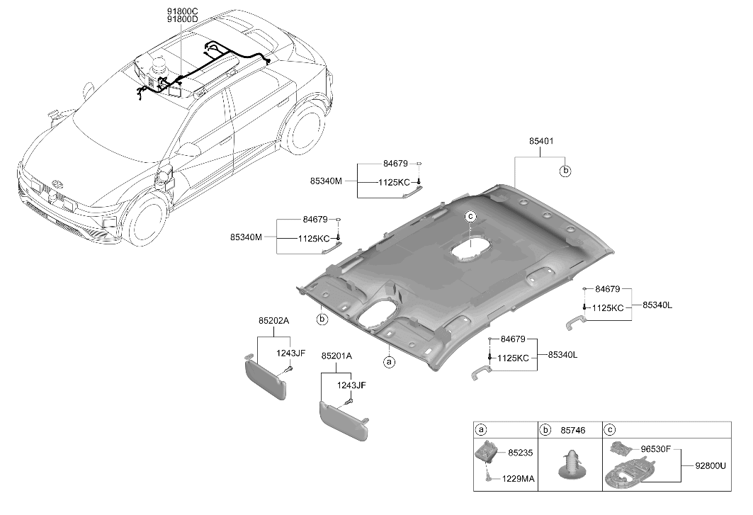 85310-LI000-YGU Hyundai Headlining Assembly