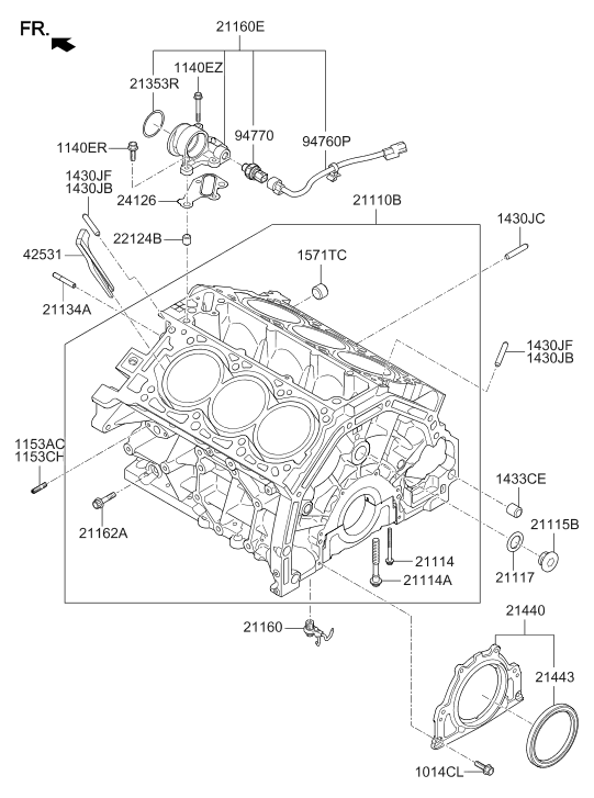 Hyundai 21121-2CTA0 Bracket Assembly-Oil Filter 21121-2CTA0 Hyundai Bracket Assembly-Oil Filter