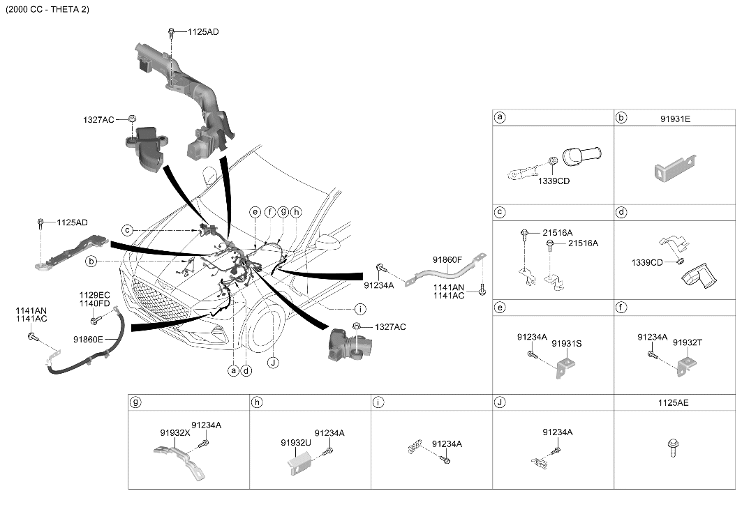 91931-J5120 Hyundai Wiring Mounting Bracket
