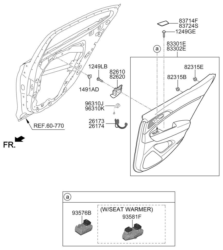 Hyundai 26174-G9040 Wiring-RR Dr Trim Integration 26174-G9040 Hyundai Wiring-RR Dr Trim Integration