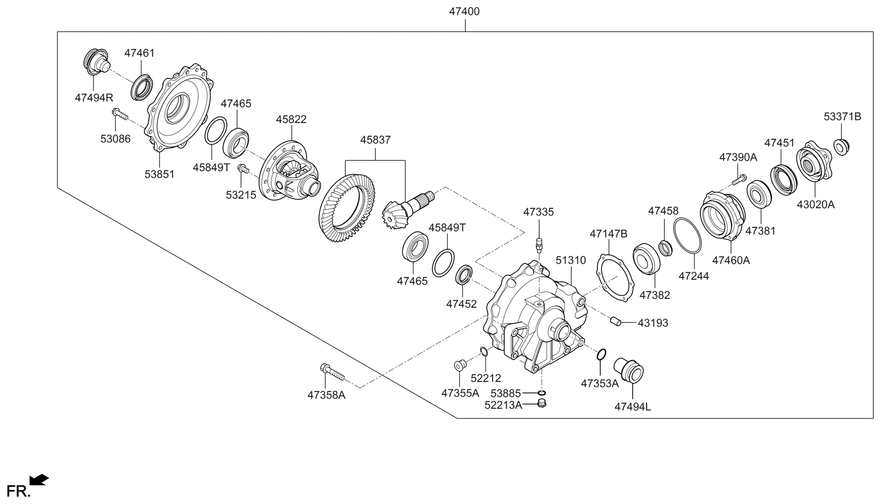 Hyundai 47430-47120 Gear Set-Differential 47430-47120 Hyundai Gear Set-Differential