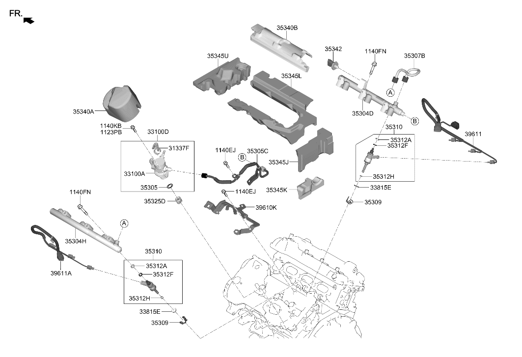 Hyundai 35341-2CTB0 Harness-Injector 35341-2CTB0 Hyundai Harness-Injector