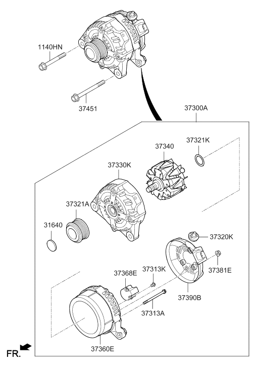 Hyundai 37340-3L001 Generator Rotor Assembly 37340-3L001 Hyundai Generator Rotor Assembly