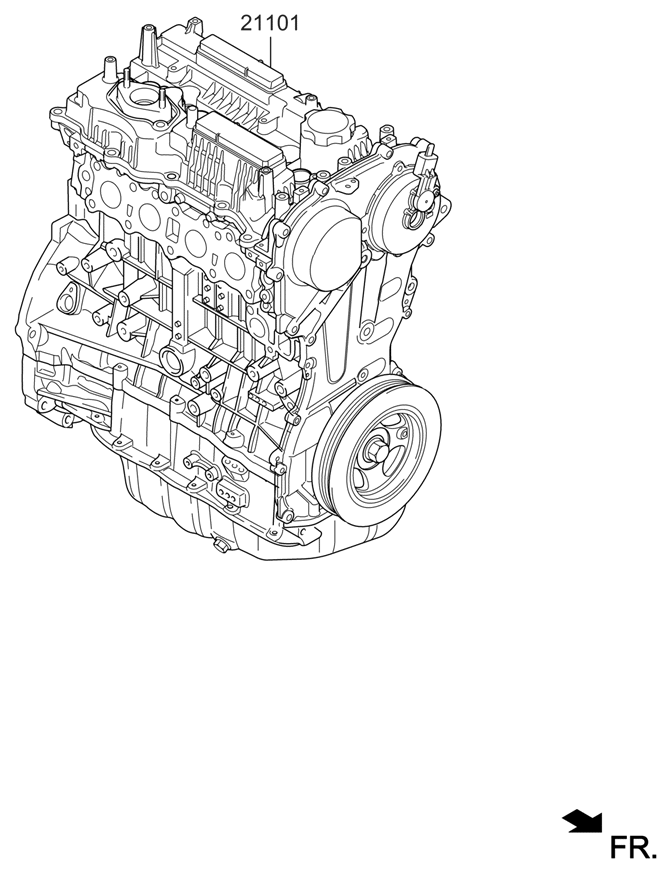 Hyundai 1U02T-2CA02-B Engine Assembly-Sub 1U02T-2CA02-B Hyundai Engine Assembly-Sub