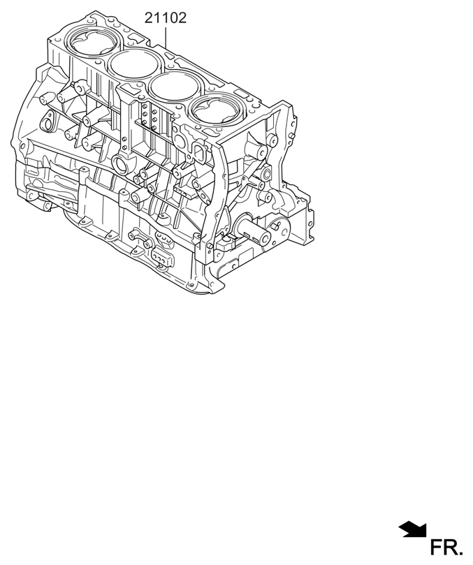 Hyundai 2U01T-2CA01-A Engine Assembly Short 2U01T-2CA01-A Hyundai Engine Assembly Short