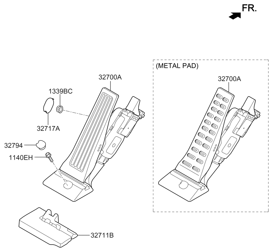 Hyundai 32711-J5100 Block-Accelerator Bracket Support 32711-J5100 Hyundai Block-Accelerator Bracket Support