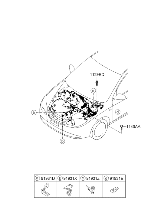 Hyundai 91931-2H130 Bracket-Diagonosis 91931-2H130 Hyundai Bracket-Diagonosis