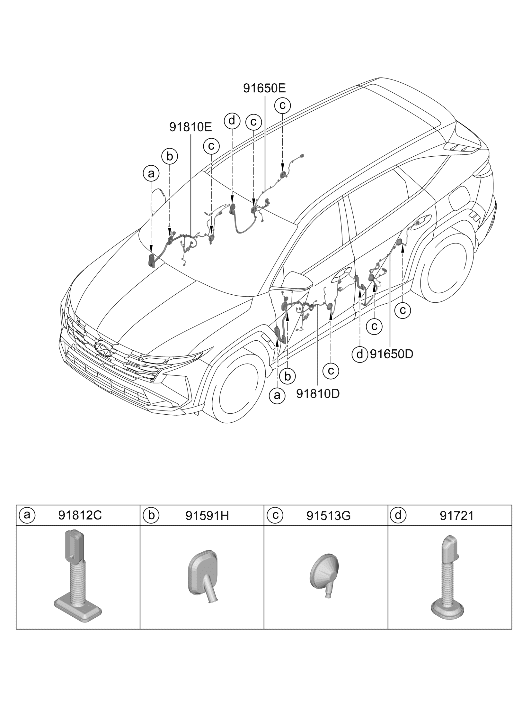 91601-P0290 Hyundai Wiring Assembly Front Driver