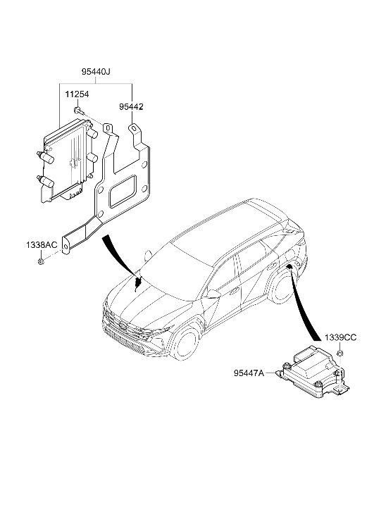 95442-3D240 Hyundai BRACKET-T/M CONTROL MODULE