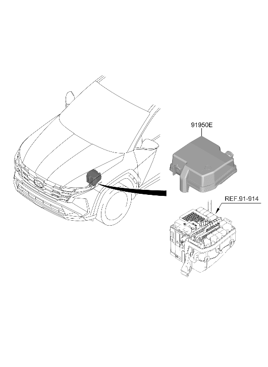 91956-P0120 Hyundai Upper Cover - Engine Room Box