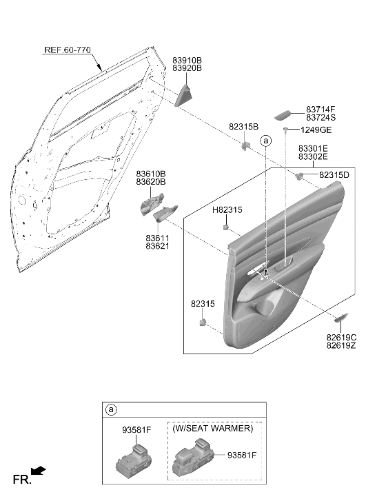 93581-N9000-4X Hyundai Power Window Sub Unit Assembly