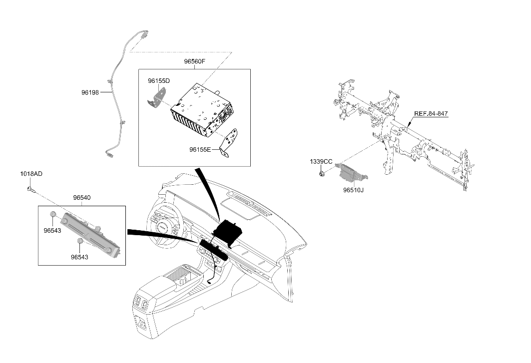 96540-N7100-LM5 Hyundai KEYBOARD ASSY-AVN