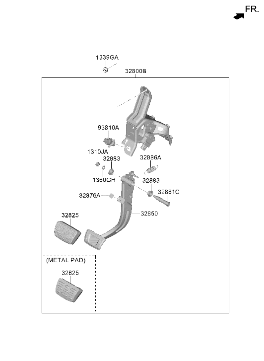 32800-P0410 Hyundai PEDAL ASSY-BRAKE