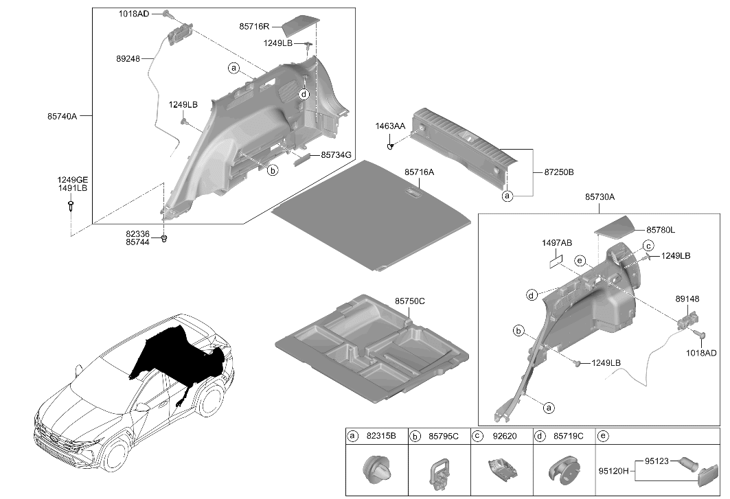85750-P0500-NNB Hyundai Tray Luggage Center