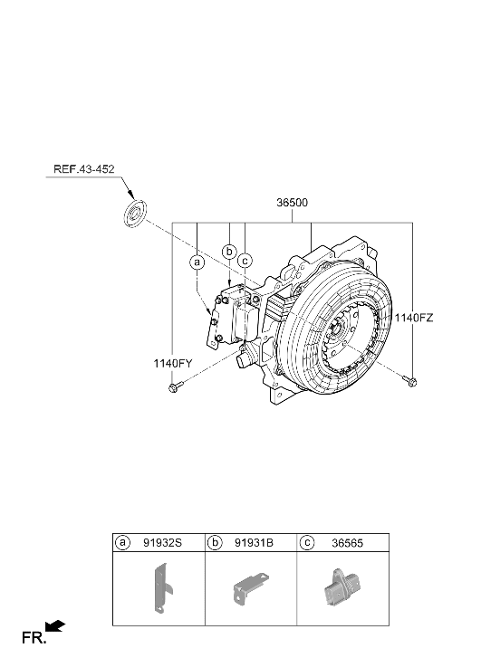 36500-3D970 Hyundai TRACTION MOTOR ASSY