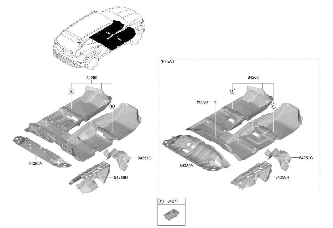 84260-P0250-NNB Hyundai Floor Carpet Assembly