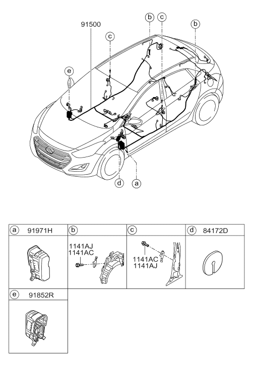 Hyundai 91539-A5190 Wiring Assembly Floor 91539-A5190 Hyundai Wiring Assembly Floor