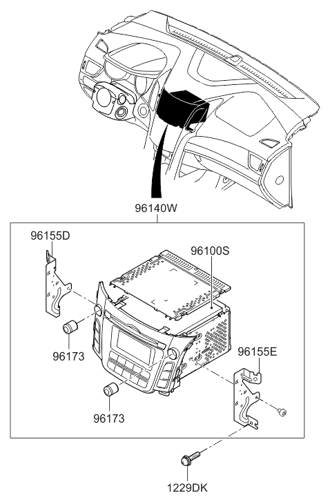 Hyundai 96164-A5010 Deck Assembly Audio 96164-A5010 Hyundai Deck Assembly Audio
