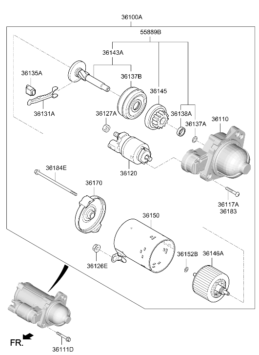 Hyundai 36180-2M301 Bracket-Starter,RR 36180-2M301 Hyundai Bracket-Starter,RR